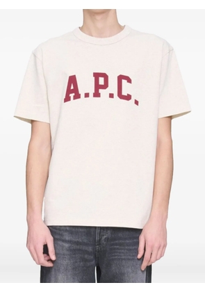 A.P.C. logo-print cotton T-shirt - Neutrals