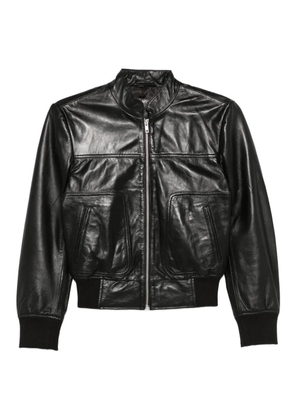 R13 zip-front leather jacket - Black
