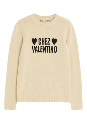 Valentino Garavani heart-embellished sweater - Neutrals