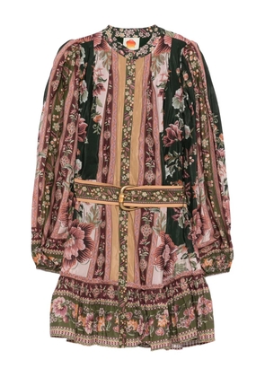 FARM Rio floral-print belted dress - Green