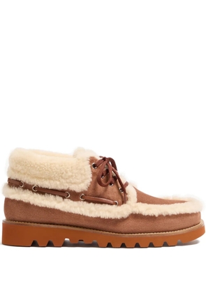 Valentino Garavani VLogo Signature shearling loafers - Brown