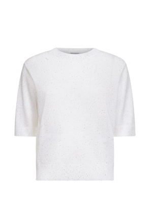 Brunello Cucinelli sequin-embellishment T-shirt - White