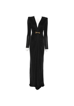 Elisabetta Franchi V-neck long-sleeve maxi dress - Black