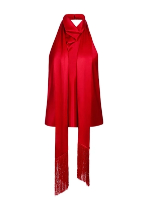 Nina Ricci halterneck fringe top - Red
