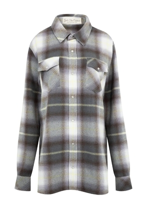 GOD'S TRUE CASHMERE Shadow plaid cashmere shirt - Grey