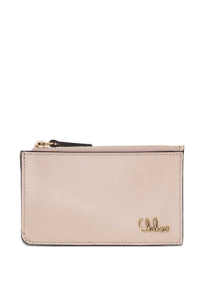 Chloé logo zip wallet - Neutrals