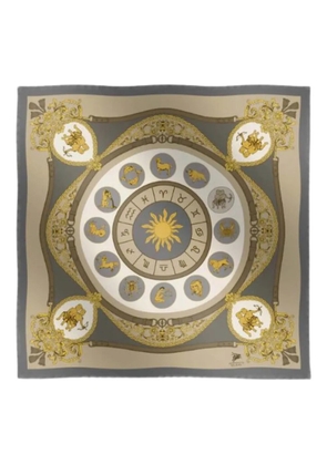 Elios Milano zodiac-print silk scarf - Brown