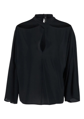 Federica Tosi criss-cross-neck blouse - Black