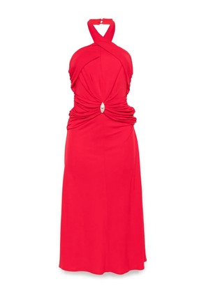Elisabetta Franchi crossover-neck midi dress - Red