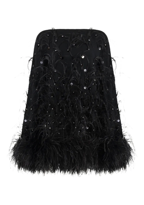 Les Filles d'Eva feather-trim mini dress - Black