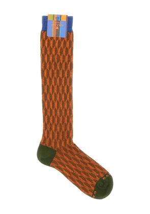 Gallo geometric-pattern socks - Orange