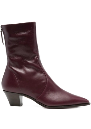 Aquazzura 45mm pointed-toe zip boots - Red