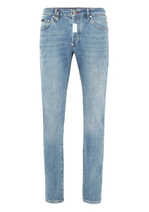 Philipp Plein Hexagon-appliqué jeans - Blue