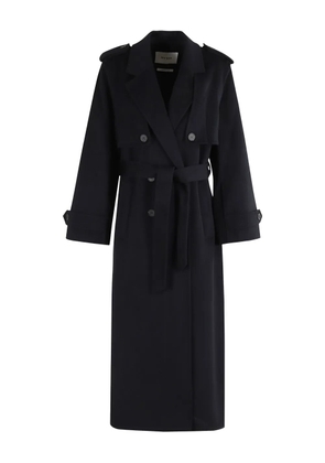 IVY OAK wool double-breasted trench coat - Black