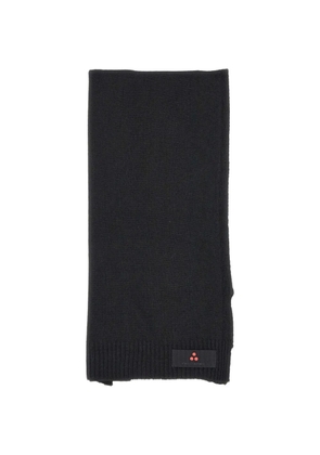 Peuterey Adasic ribbed logo-patch scarf - Black