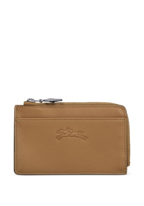 Longchamp Le Pliage zippered leather cardholder - Brown