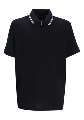 Armani Exchange zip-neck cotton polo shirt - Black