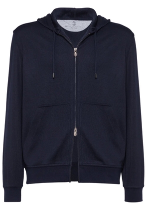 Brunello Cucinelli knitted hoodie - Blue
