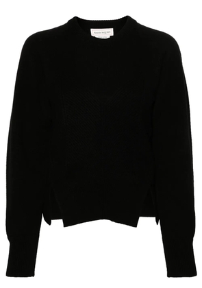 Alexander McQueen corset-style ribbed jumper - Black