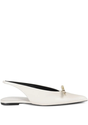 Lanvin leather slingback pumps - White