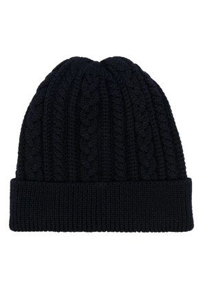 Canali cable-knit beanie hat - Blue