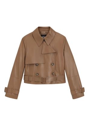 BOSS belted double-breasted jacket - Brown