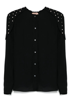 Nº21 collarless shirt - Black