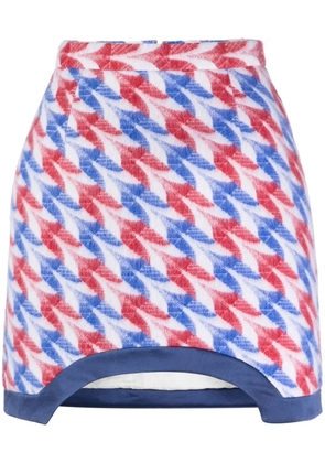 Casablanca Aviation Check pencil skirt - White