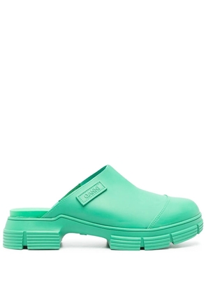 GANNI City slip-on mules - Green