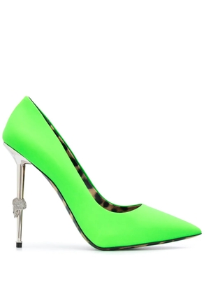 Philipp Plein Skull 110mm leather pumps - Green