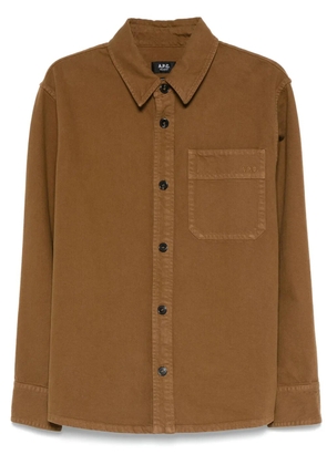 A.P.C. logo-embroidered shirt - Brown