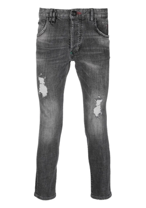 Philipp Plein distressed straight-leg jeans - Grey