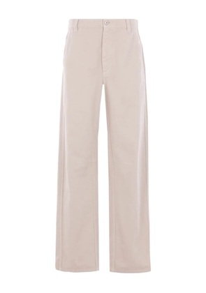 Brunello Cucinelli button-zip logo-patch trousers - Neutrals