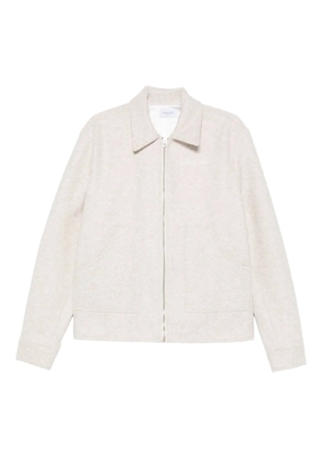 Family First point-collar shirt jacket - Neutrals