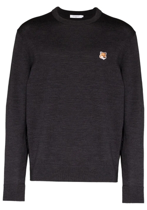 Maison Kitsuné fox head wool jumper - Grey