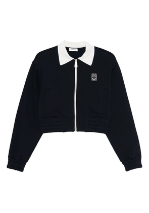 SANDRO embroidered zip-up sweatshirt - Blue