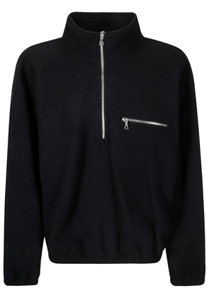Rier zip-pocket fleece sweatshirt - Black