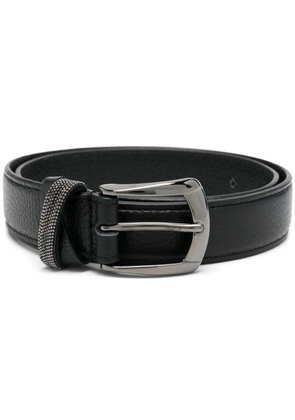 Peserico Punto Luce-trim leather belt - Black