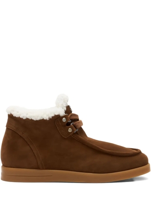 Casadei Dami Passage shearling-trim lace-up boots - Brown