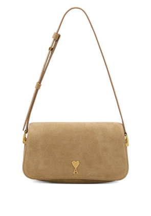 AMI Paris Paris Paris suede shoulder bag - Neutrals