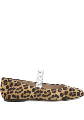 Casadei leopard-print ballet flats - Brown