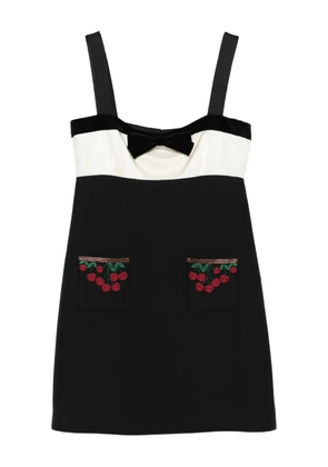 Valentino Garavani cherry-pocket bow mini dress - Black