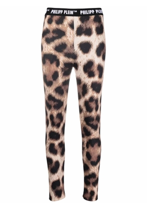 Philipp Plein leopard-print biker leggings - Black