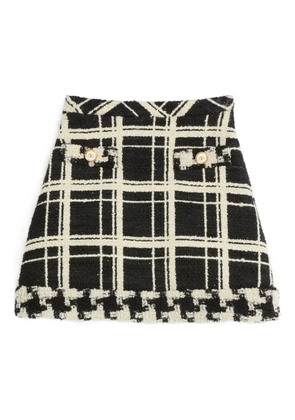 Valentino Garavani checked tweed mini skirt - Black