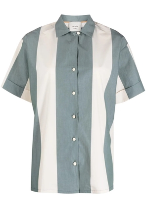 Alysi maxi striped cotton shirt - Blue