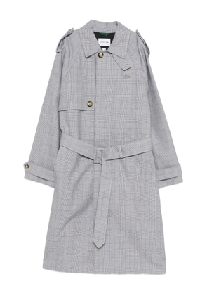 Lacoste plaid belted coat - Black