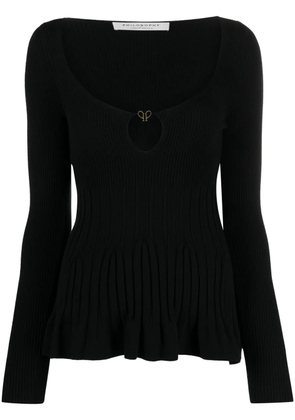 Philosophy Di Lorenzo Serafini logo-plaque ribbed-knit top - Black
