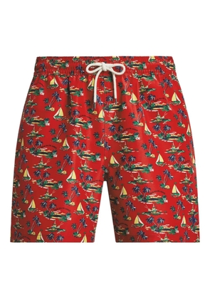 Polo Ralph Lauren graphic-print swim shorts - Red