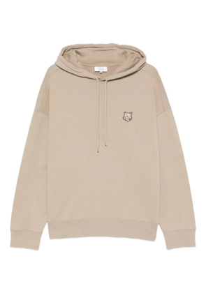 Maison Kitsuné drawstring fox-motif hoodie - Neutrals