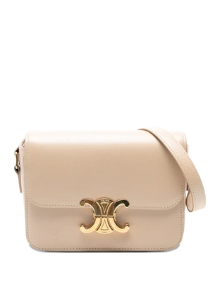 Celine Pre-Owned 2019 Teen Shiny Calfskin Triomphe crossbody bag - Brown